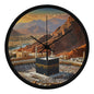 Horloge islamique La Kaaba La Mecque, Arabie Saoudite cadre en bois