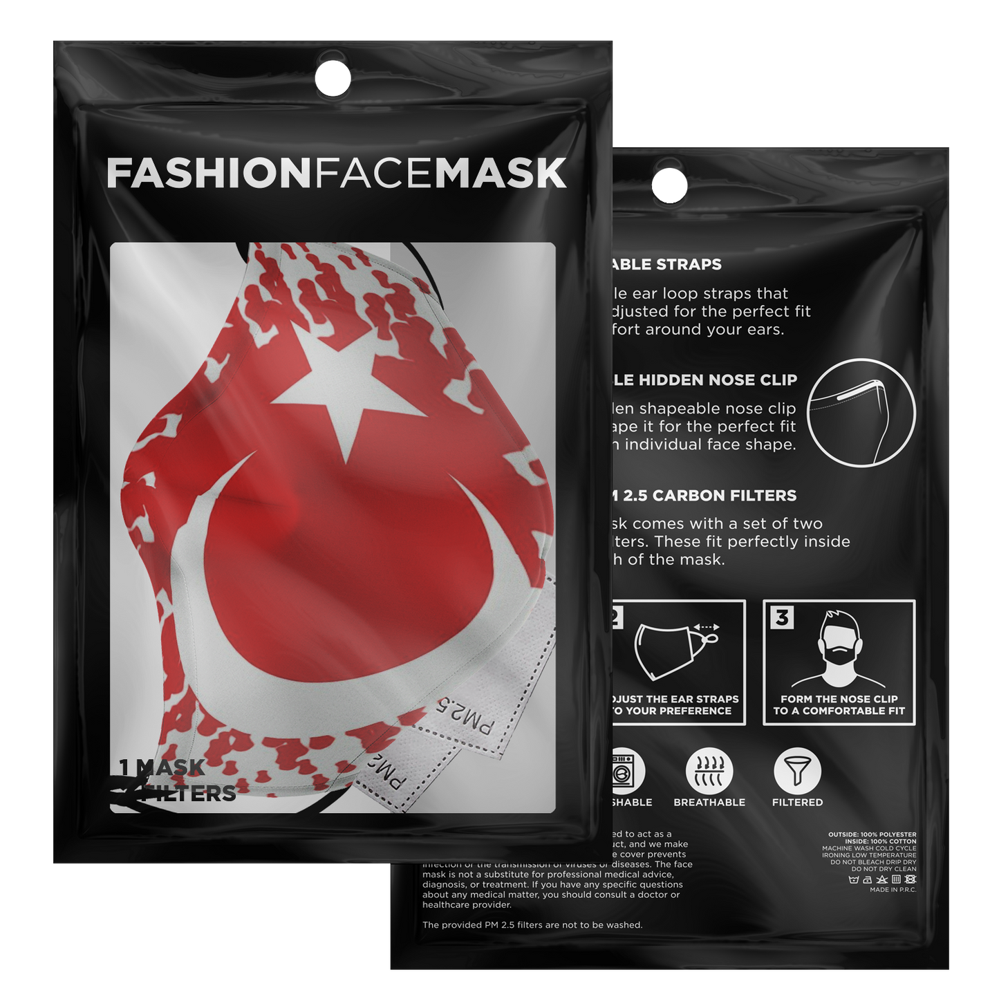Masque facial imprimé personnalisé (turquie)