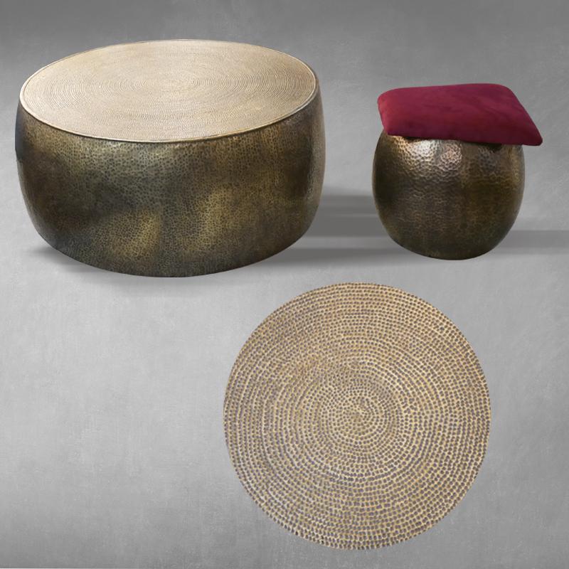 Table basse en cuivre style marocain