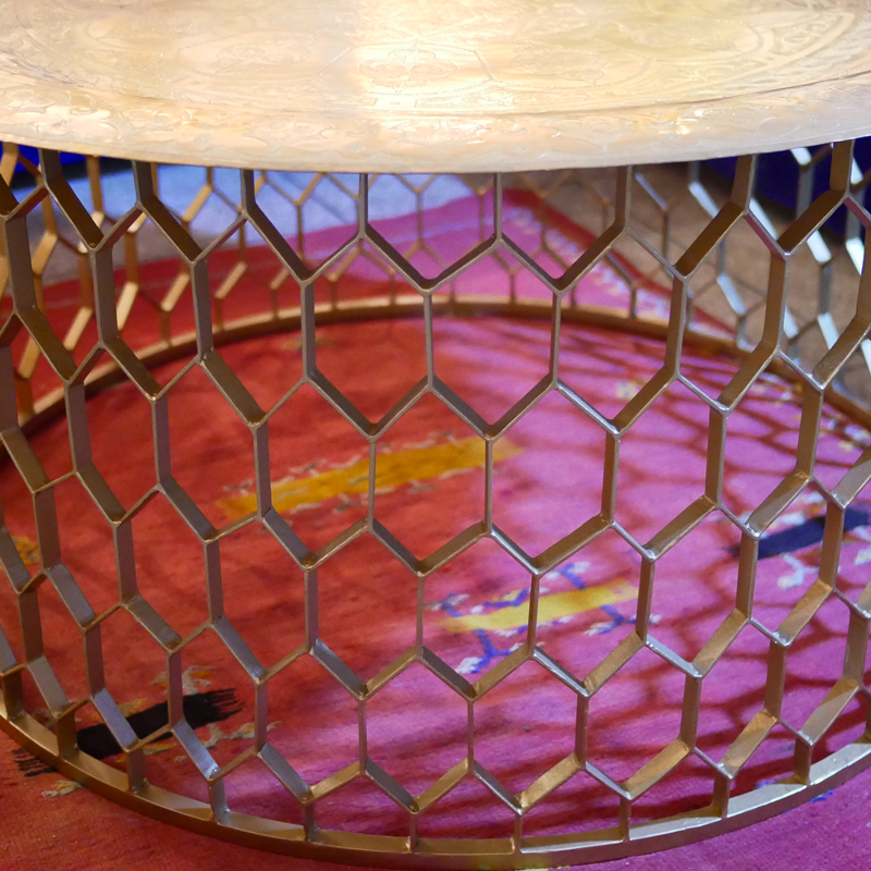 Table basse en cuivre style marocain