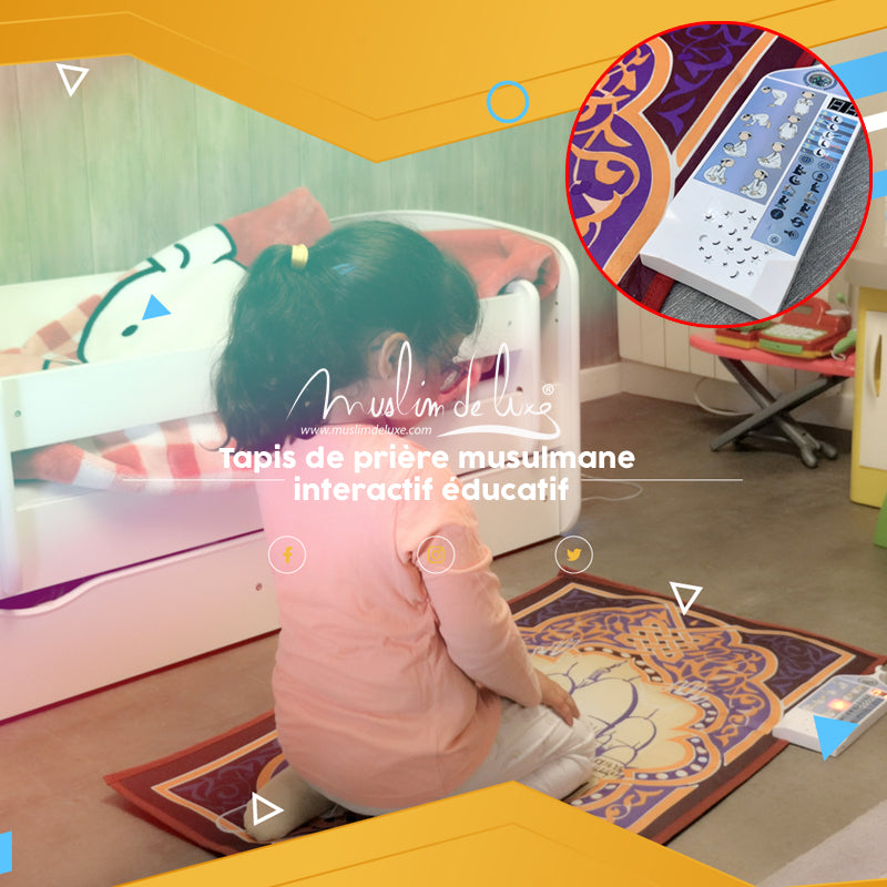 Tapis de prière musulmane interactif éducatif islamique enfant