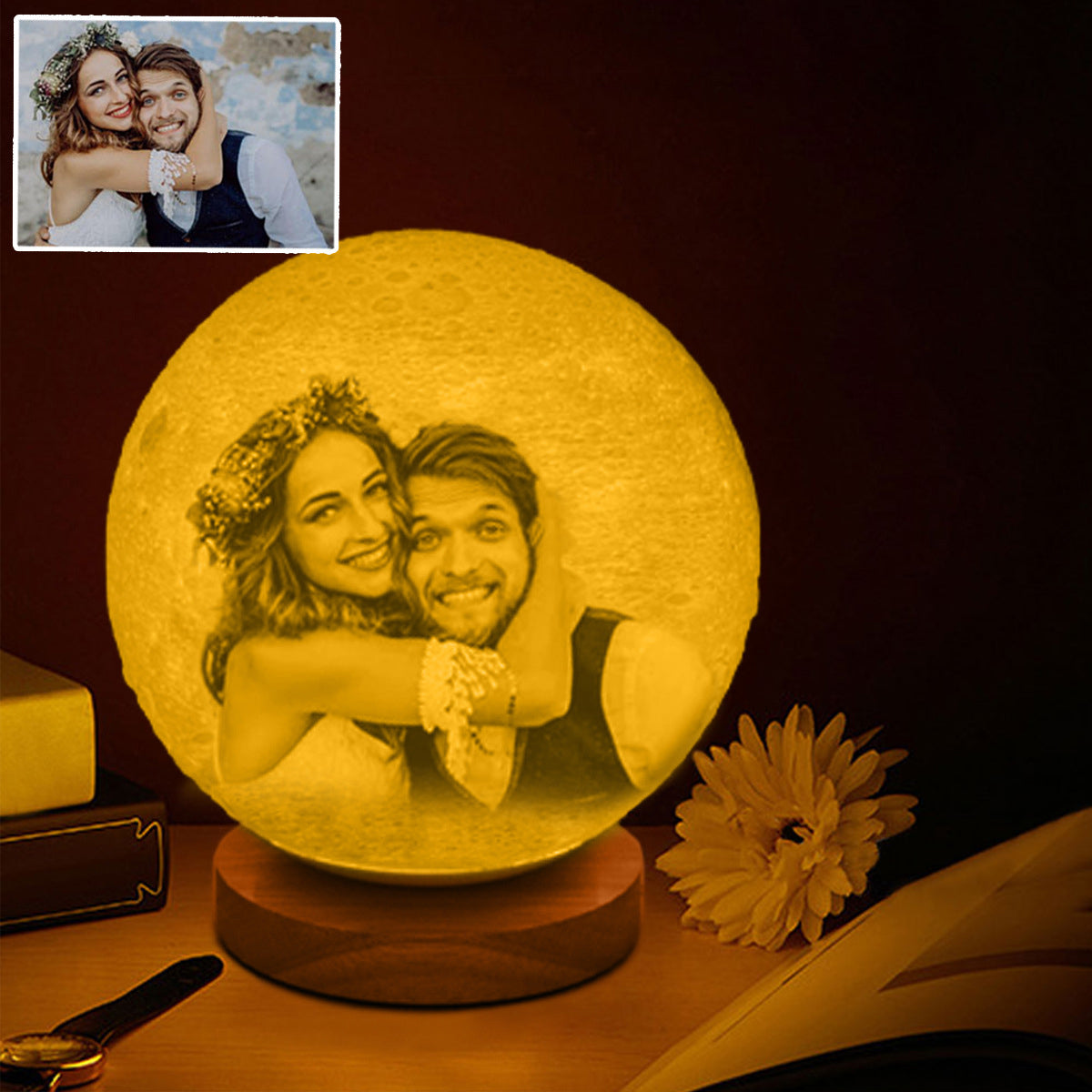 3D Printing 16 Colors Remote Control LED Moon Lamp