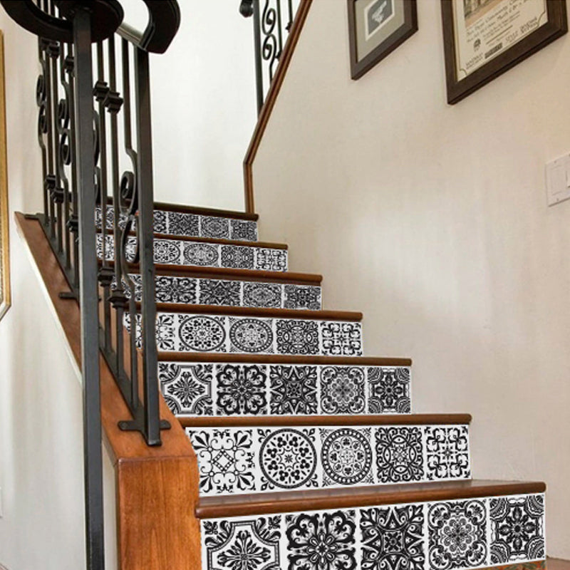 ADHESIVE VINYL MURAL pour escalier, motif arabesque oriental 