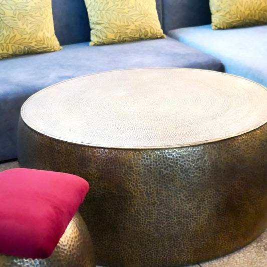 Table basse en cuivre style marocain