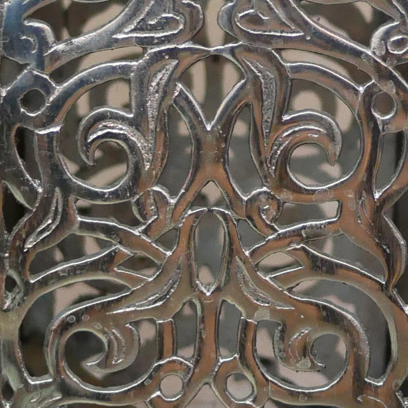 Tabouret﻿ marocain hexagonale en métal blanc